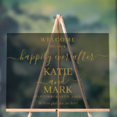 ブラックは歓迎の後ずっと幸せそうに霜を降ろした金ゴールド アクリルサイン (ニュートラル)