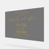 ブラックは歓迎の後ずっと幸せそうに霜を降ろした金ゴールド アクリルサイン (傾斜)