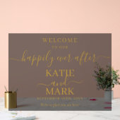 ブラックは歓迎の後ずっと幸せそうに霜を降ろした金ゴールド アクリルサイン (ウェディング)