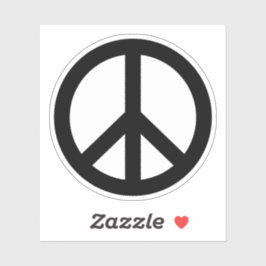 ブラックまたはカスタムカラーの平和シンボル シール