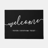 ブラックまたは任意の色のカスタム文字へようこそ ドアマット (正面)