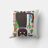 ブラックよくはしゃぐキャット装飾用クッション クッション (裏面)