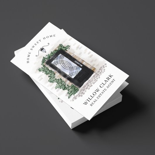 ブラックアイアンウォーターカラーフロントドアフォト&サービス 名刺