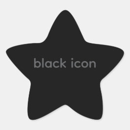 ブラックアイコン タイポグラフィステッカー 星シール