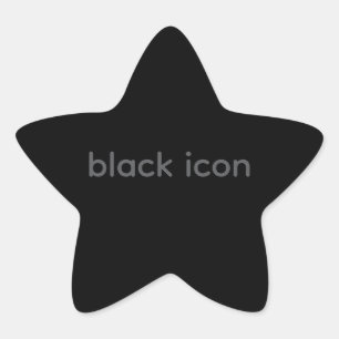 ブラックアイコン タイポグラフィステッカー 星シール