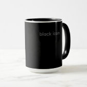 ブラックアイコン タイポグラフィマグ マグカップ (正面右)
