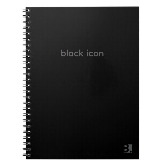 ブラックアイコン タイポグラフィーノート ノートブック (正面)