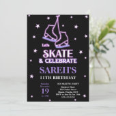 ブラックアイススケートの誕生日招待状 招待状 (スタンド正面)
