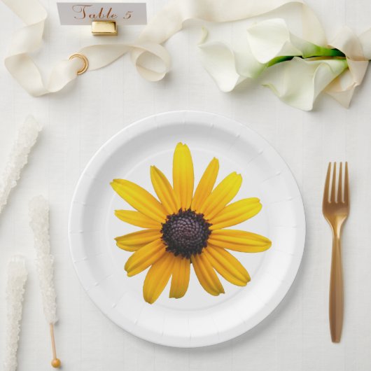 ブラックアイスーザンディナープレート ペーパープレート (ウェディング)