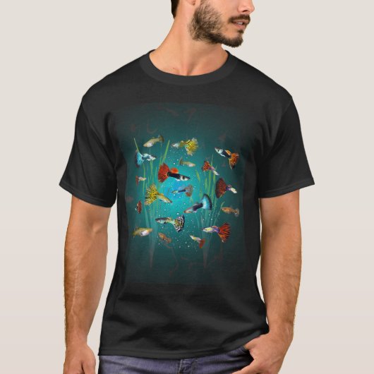 ブラックアイス・カクレクマノミのイラスト Tシャツ (正面)