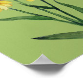 ブラックアイドスーザンウォーター色デイジーアートかわいいデイジー ポスター (角)