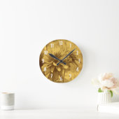 ブラックアイドスーザンデイジーフラワーインセピア ラウンド壁時計 (ホーム)