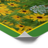 ブラックアイドスーザンデイジーフラワー絵画ズ抽象芸術 ポスター (角)