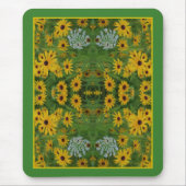 ブラックアイドスーザンデイジーフラワー絵画ズ抽象芸術 マウスパッド (正面)