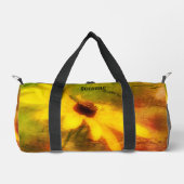 ブラックアイドスーザンデイジー動揺してパーソナライズされた ダッフルバッグ (正面)