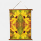 ブラックアイドスーザンデイジー動揺して抽象芸術 吊り下げ型タペストリー (正面)