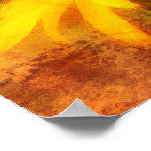 ブラックアイドスーザンデイジー抽象芸術 動揺して ポスター (角)