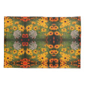 ブラックアイドスーザンフィールド花抽象芸術パターン 枕カバー (裏面)