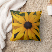 ブラックアイドスーザンフォトイエローガーデン装飾用クッション クッション (ブランケット)