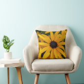 ブラックアイドスーザンフォトイエローガーデン装飾用クッション クッション (椅子)