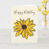 ブラックアイドスーザンフラワーイエローアンドブラウン誕生日 カード (黄色い花)