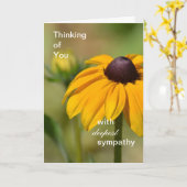 ブラックアイドスーザンフラワーエンド悔やみや弔慰 カード (黄色い花)