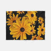 ブラックアイドスーザンフラワーズイエローフリースブランケット フリースブランケット (正面(横))