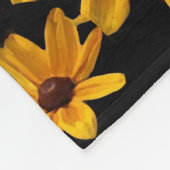 ブラックアイドスーザンフラワーズイエローフリースブランケット フリースブランケット (角)