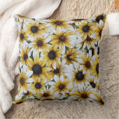 ブラックアイドスーザンフラワーズ装飾用クッション クッション (ブランケット)