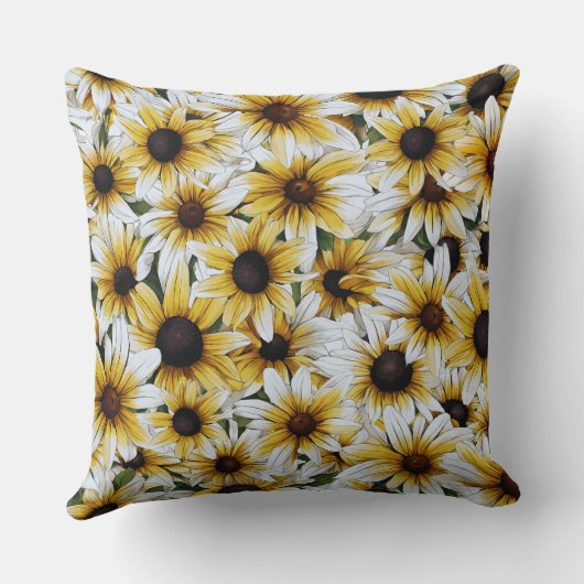 ブラックアイドスーザンフラワーズ装飾用クッション クッション (裏面)