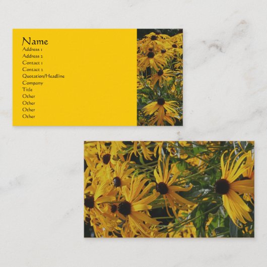 ブラックアイドスーザンフラワーフォトグラフィー名刺 名刺 (正面/裏面)