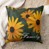 ブラックアイドスーザンフラワー装飾用クッション クッション (ブランケット)