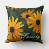 ブラックアイドスーザンフラワー装飾用クッション クッション (正面)