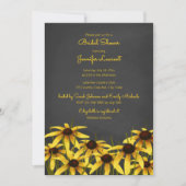 ブラックアイドスーザンワイルドフラワーブライダルシャワー 招待状 (正面)