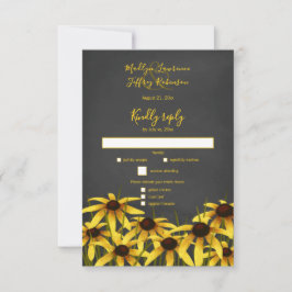 ブラックアイドスーザン結婚ワイルドフラワー 出欠カード