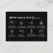 ブラックアイブロウワックスティントアフターケアありがとう 名刺 (裏面)