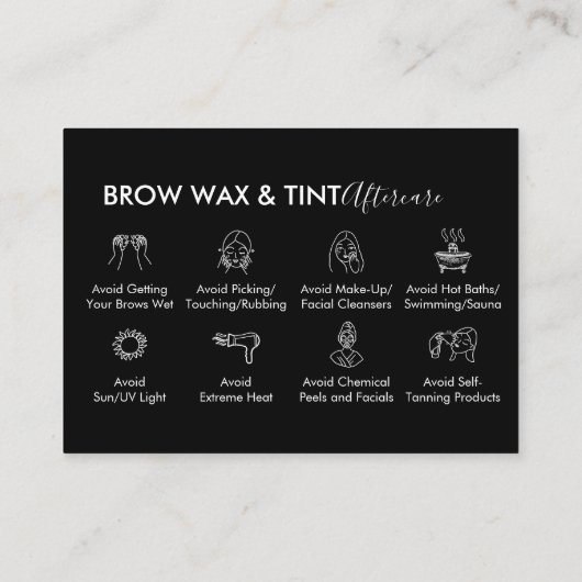 ブラックアイブロウワックスティントアフターケアありがとう 名刺 (裏面)