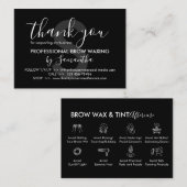 ブラックアイブロウワックスティントアフターケアありがとう 名刺 (正面/裏面)