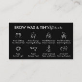 ブラックアイブロウワックス着色アフターケアの指示 名刺 (裏面)