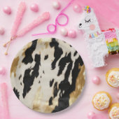 ブラックアイボリー金ゴールドウエスタンコウィド ペーパープレート (パーティー)