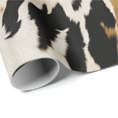 ブラックアイボリー金ゴールドウエスタンコウィド ラッピングペーパー (ロールコーナー)