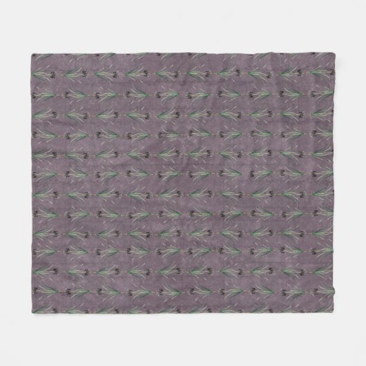 ブラックアイリスのアンティークタペストリー フリースブランケット (正面(横))