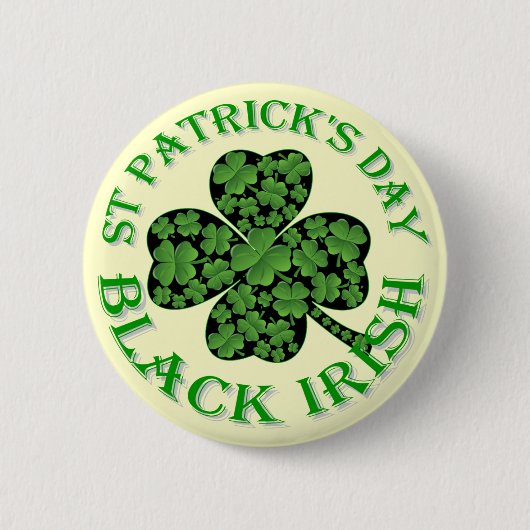 ブラックアイリッシュセントパトリックの日 缶バッジ (正面)