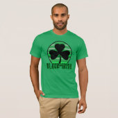 ブラックアイリッシュブラックシャームロック動揺してSt patricks Tシャツ (正面フル)