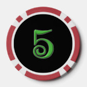 ブラックアイリッシュレッド5ストライプのトランプのポーカーチップ ポーカーチップ (裏面)