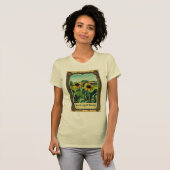 ブラックアイ・スーザンの種袋デザイン Tシャツ (正面フル)