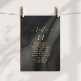 ブラックアガット＆ゴールドカリグラフィー席次表カード 招待状