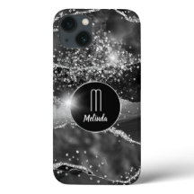 ブラックアガテダイヤモンドグリッターモノグラム