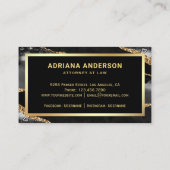 ブラックアガテ弁護士弁護士金ゴールドペンニブ 名刺 (裏面)