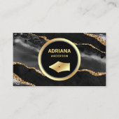 ブラックアガテ弁護士弁護士金ゴールドペンニブ 名刺 (正面)